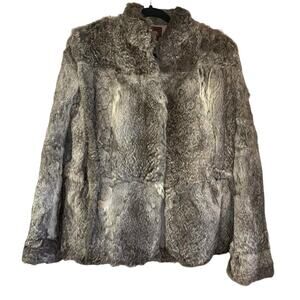 Sergio Valente Rabbit Fur Winter Coat Women’s M Luxury Maximalist Mobwife Soft